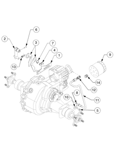 Neutral Linkage And Hydraulic Tube Diagram and Parts List for GT2550 K015-K018-14A2E7P710 Cub Cadet Lawn Tractor